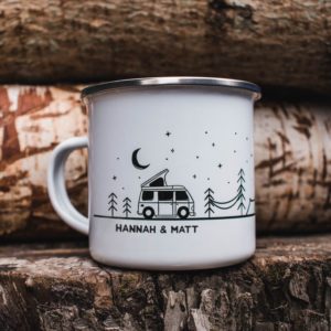 Personalised Vanlife Bus Enamel Mug