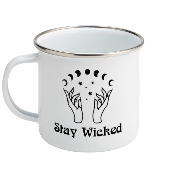 Stay Wicked Celestial Witch Halloween Enamel Mug