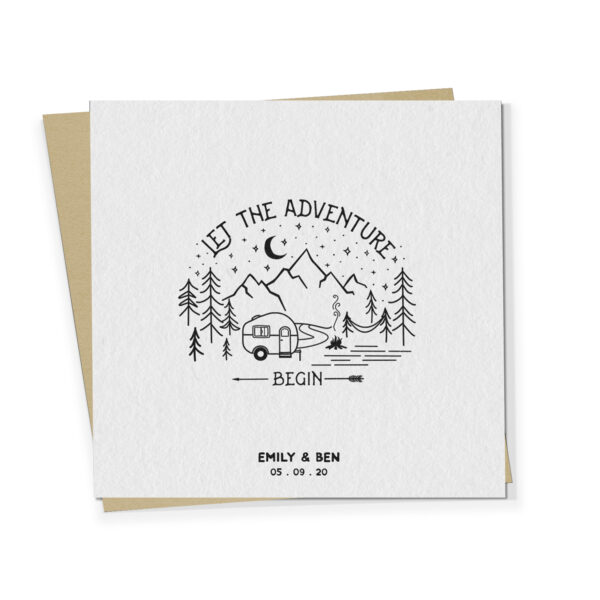 Let The Adventure Begin Camping Card With Teardrop Camper