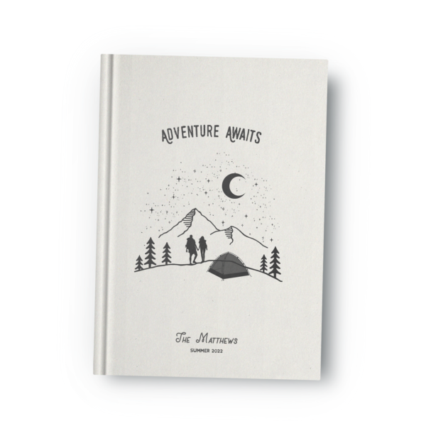 Adventure Awaits Personalised Couples Camping Journal White