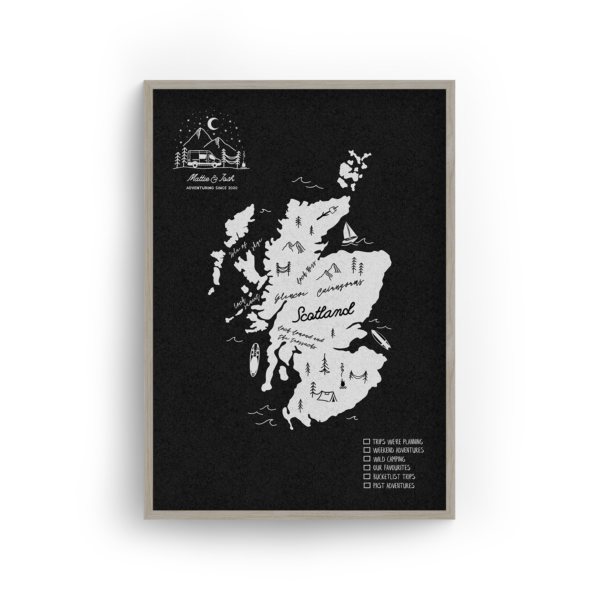 Scotland Personalised Campervan Push Pin Travel Map
